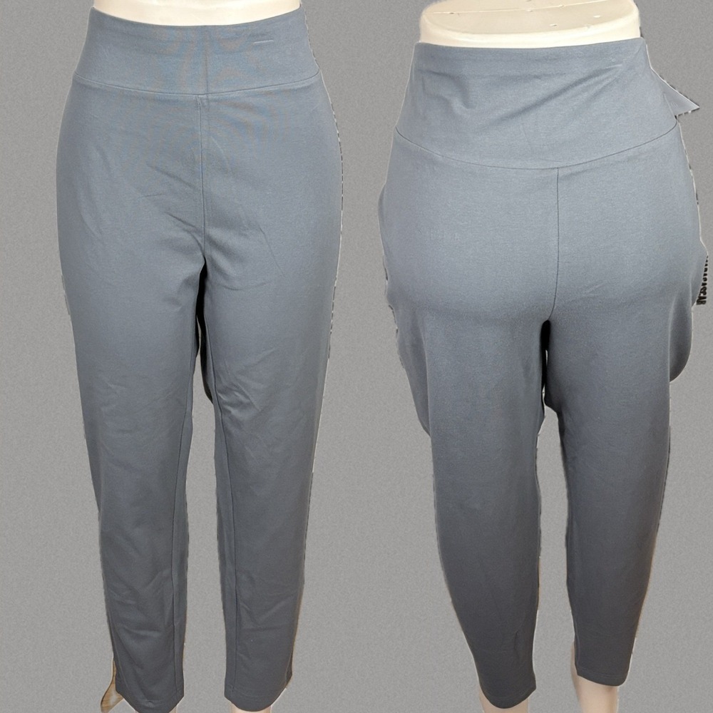 Terra & Sky +4X Gray High Rise Fitted Stretch Cotton Spandex Leggings Pants